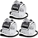 KTRIO Metal Handheld Tally Counter, 4-Digit Number Clicker Counter, Hand Mechanical Pitch Counters for Coaching, Knitting, People, Lap, Fishing, Golf and Row, 3 Pack