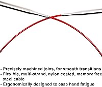 Vista 5 de Agujas de tejer circulares ChiaoGoo Red Lace de 16 pulgadas (40 cm) tamaño US 2 (2,75 mm) de acero inoxidable con sujetapuntas