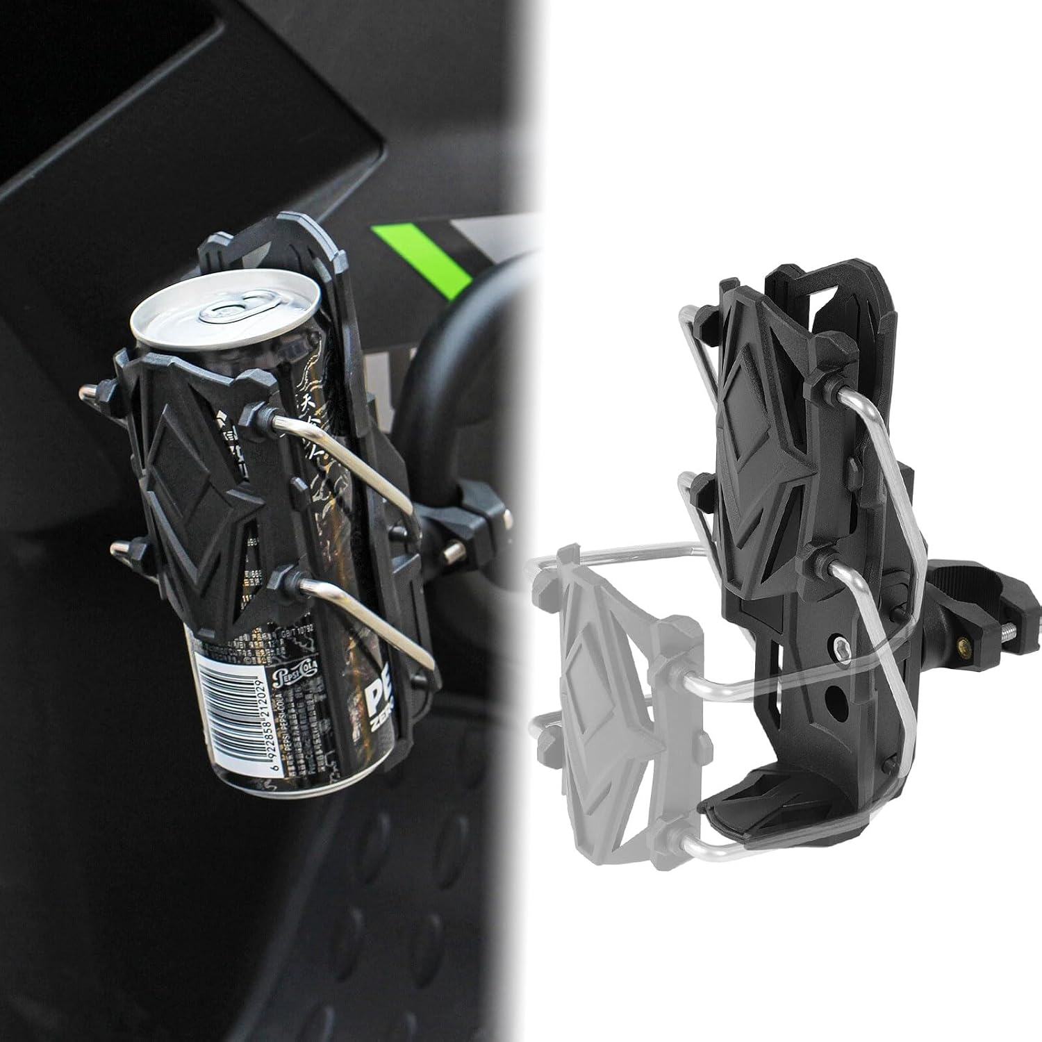 Motorcycle Bicycle Water Bottle Holder Adaptive 360 Degree Rotating Adjustable Handlebar Crash Bar Mount Cup Cage Compatible with 34-87mm Water Cups