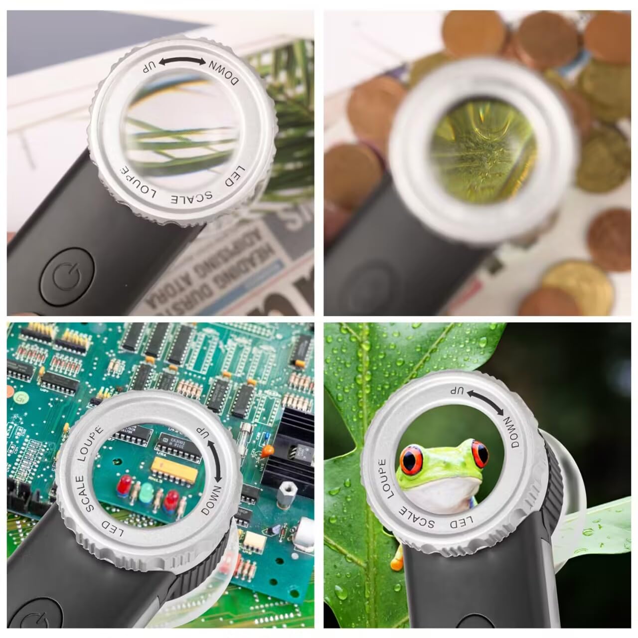 30X Juwelierlupe mit 7 Lichtern USB Wiederaufladbare Handlupe Faltbare Handlupe mit Jade-Auswertungs-Taschenlampe für die Bewertung von Schmuck, Münzen, Edelsteinen