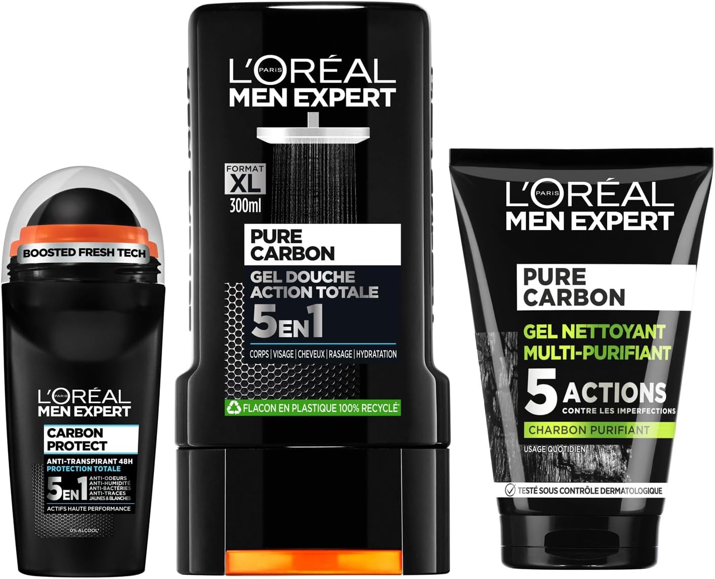 Lot De 6 Déodorants Bille L'Oréal Men Carbon Protect Ice Fresh - 50ml Chacun