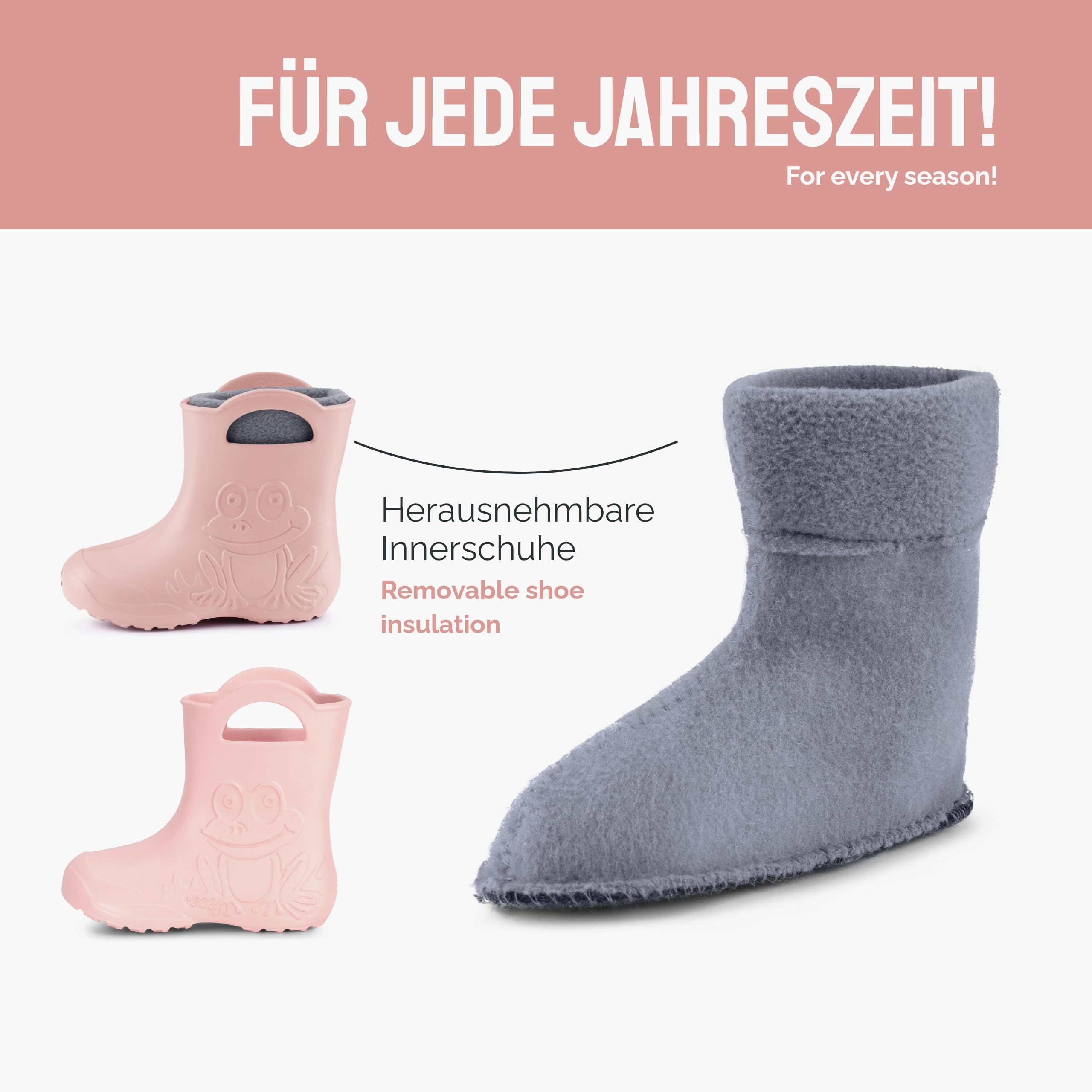 Ladeheid Eva Kinder Gummistiefel Regenschuhe gefüttert LA-CA-03