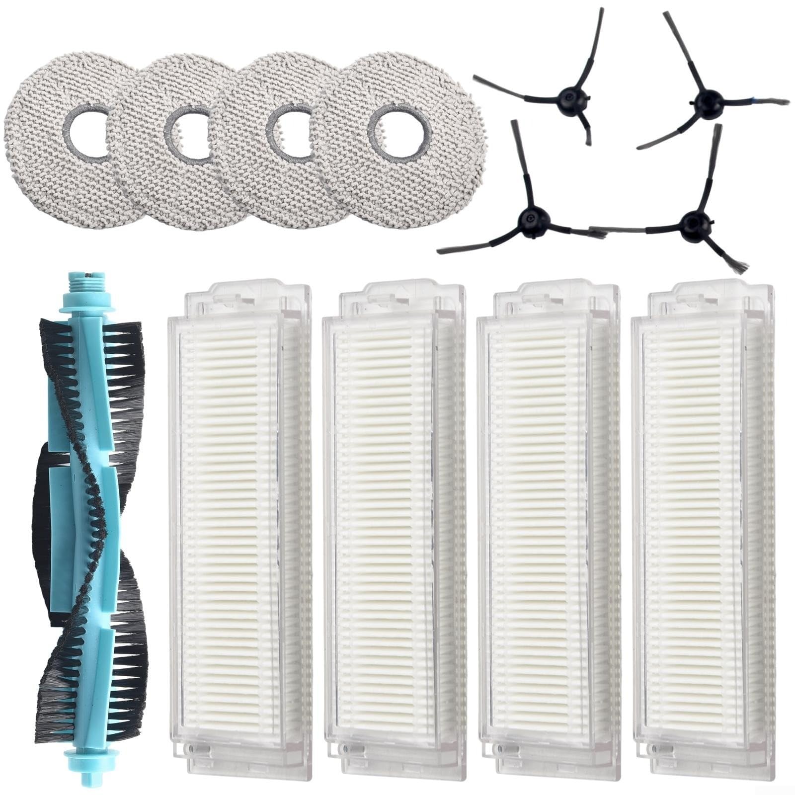 SileduoveSide Brush & Roller Brush & Filters & Mop Cloth For Ce- cotec For Con- ga 11090 Vacuum Cleaner (B)