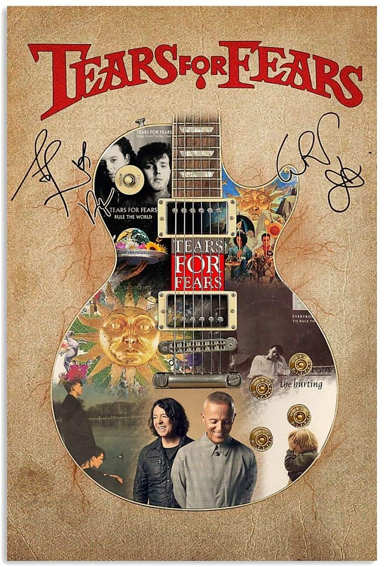 Yaasimoule Color Poster Tears For Fears Guitar Sign Lyrics Song Wall Art Decor