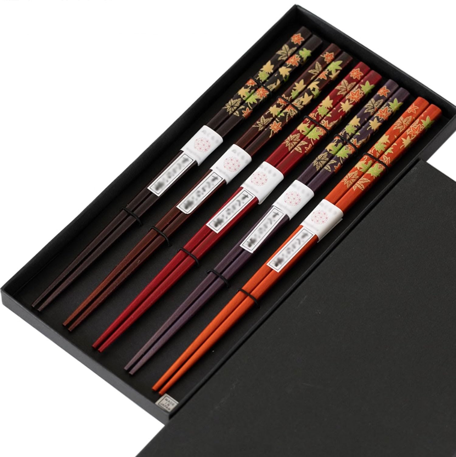 Baguettes en métal réutilisables, 5 Paires de Baguettes japonaises antidérapantes et réutilisables，A 22.8cm