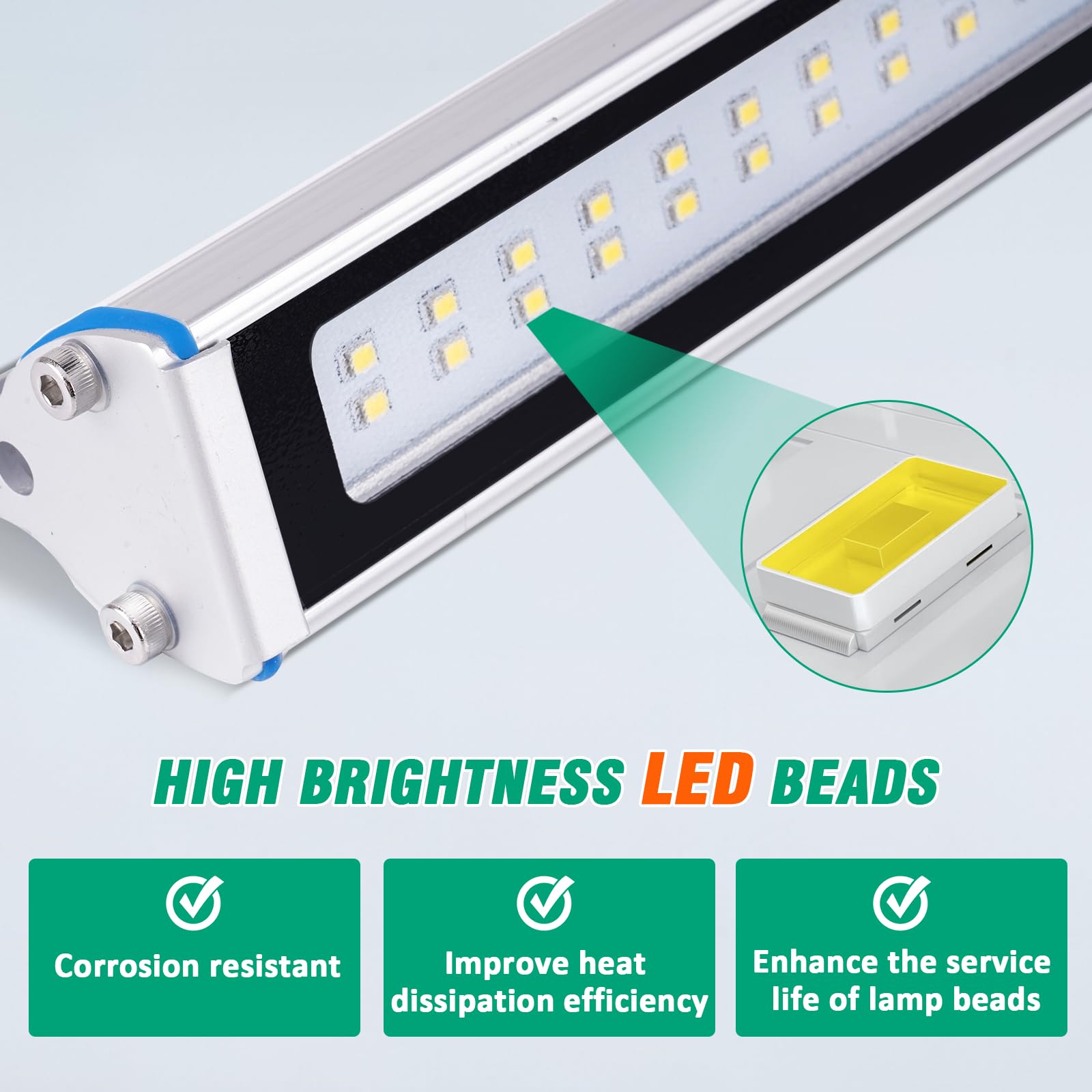 YJINGRUI Lampada da lavoro a LED, 422 mm, illuminazione industriale, per macchina CNC, illuminazione interna, 14 W (220 V)