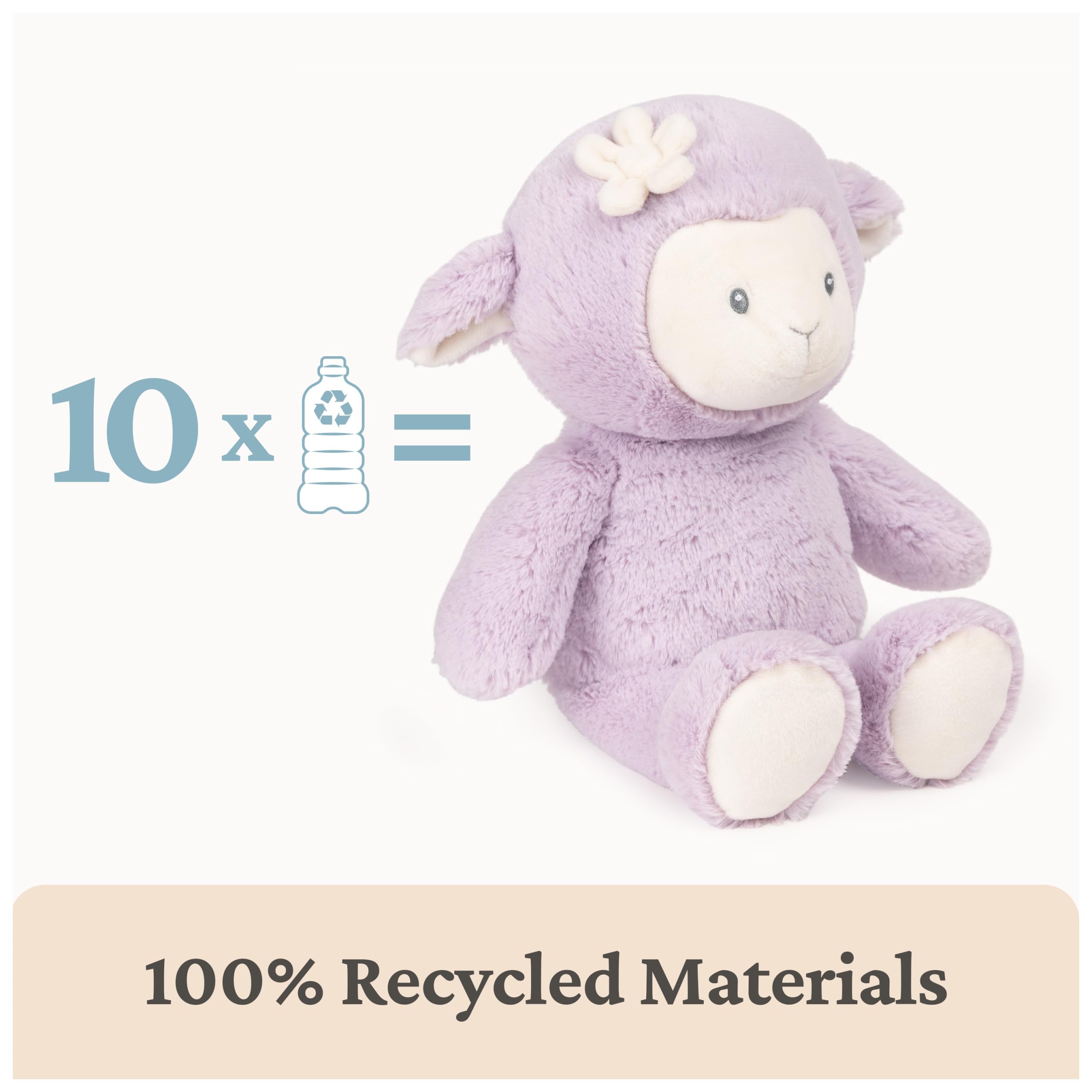 GUND Baby nachhaltiger Lamm Plüsch - Stofftier aus 100% recycelten Materialien - für Babys und Neugeborene - Frühlingsdeko - Lavendel/Creme - 33.0 cm
