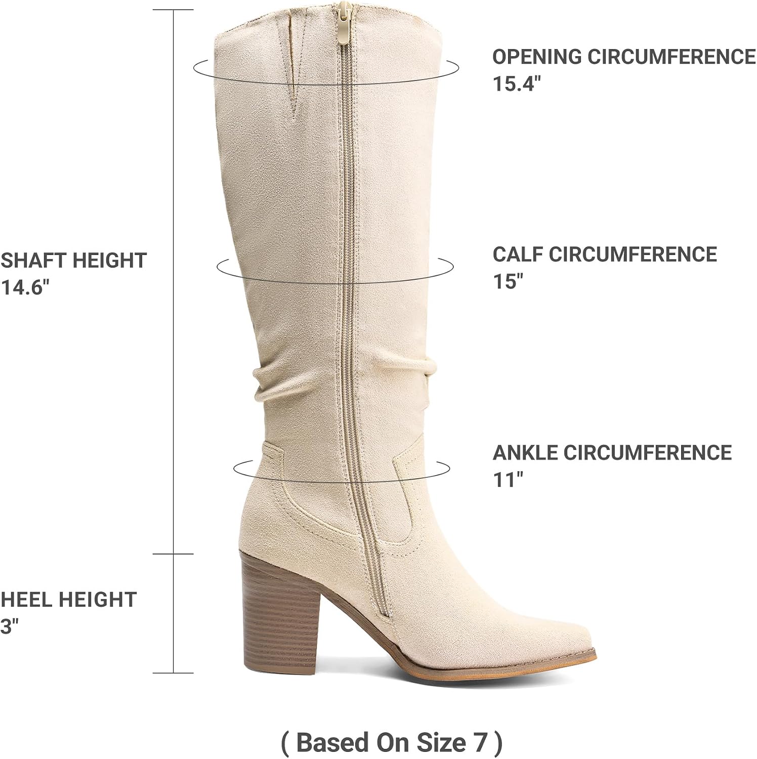 DREAM PAIRS Women's Slouchy Knee-High Chunky Heel Boots image 4