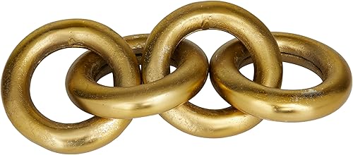 Deco 79 Escultura de cadena de aluminio, 16 "x 6" x 3", oro