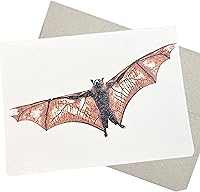 Vista 1 de Tarjeta de felicitación de murciélago volador, tarjeta de cumpleaños gótica (7 x 5 pulgadas, 1 tarjeta texturizada, interior en blanco)