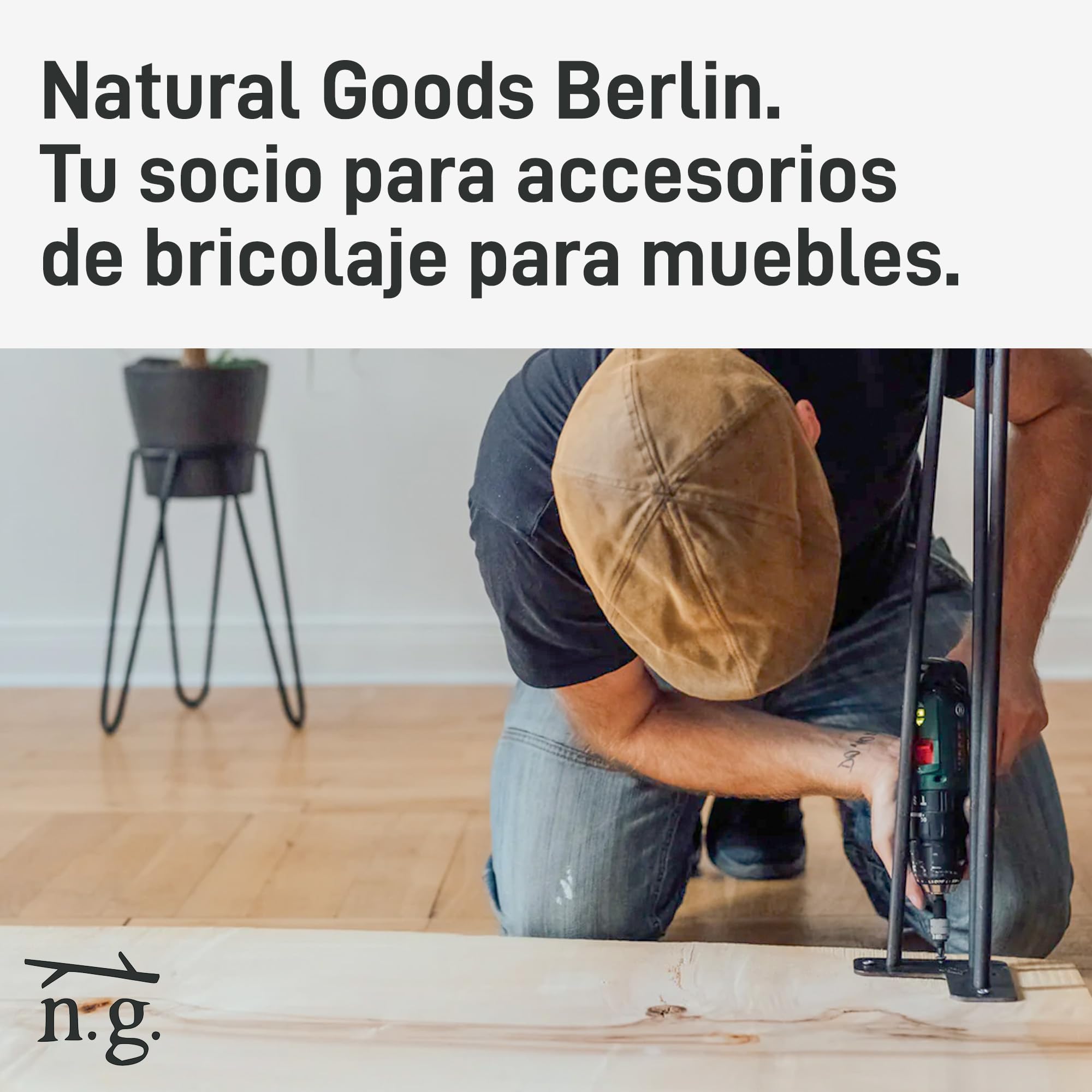Natural Goods Berlin 2X Escuadras para Estanterías Rectangular | Soporte para Estante de Pared y Lavabo | Montaje en Pared Sencillo | Soporte de Estante de Metal en Negro | Toalleros de Baño | 500mm