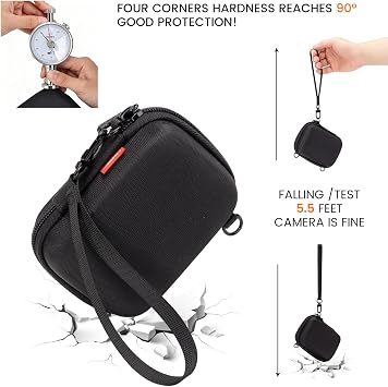 Cwatcun Camera Case, Compact Pouch with Shoulder Strap for Digital Camera