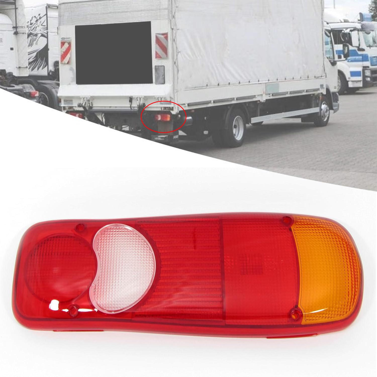 Lot de 2x Cabochon de Feux Arrière Feu Arrière En Verre Compatible avec Peugeot Boxer Opel Movano Citroën Jumper Renault Master Fiat Ducato VW Transporter T5 T6 Nissan Capstar Mercedes Sprinter DAF