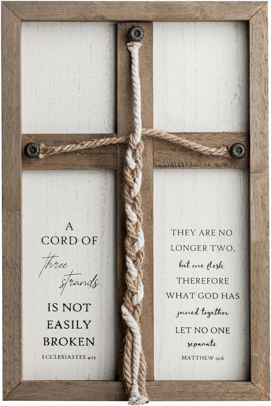 A Cord of Three Strands Wedding Ceremony Sign Elegant Trinity Braid Cross for Marriage Unity Symbolic Unity Rope 15×10in ideal for Wedding Ceremonies Christian Marriage Anniversary & Home Décor - Black