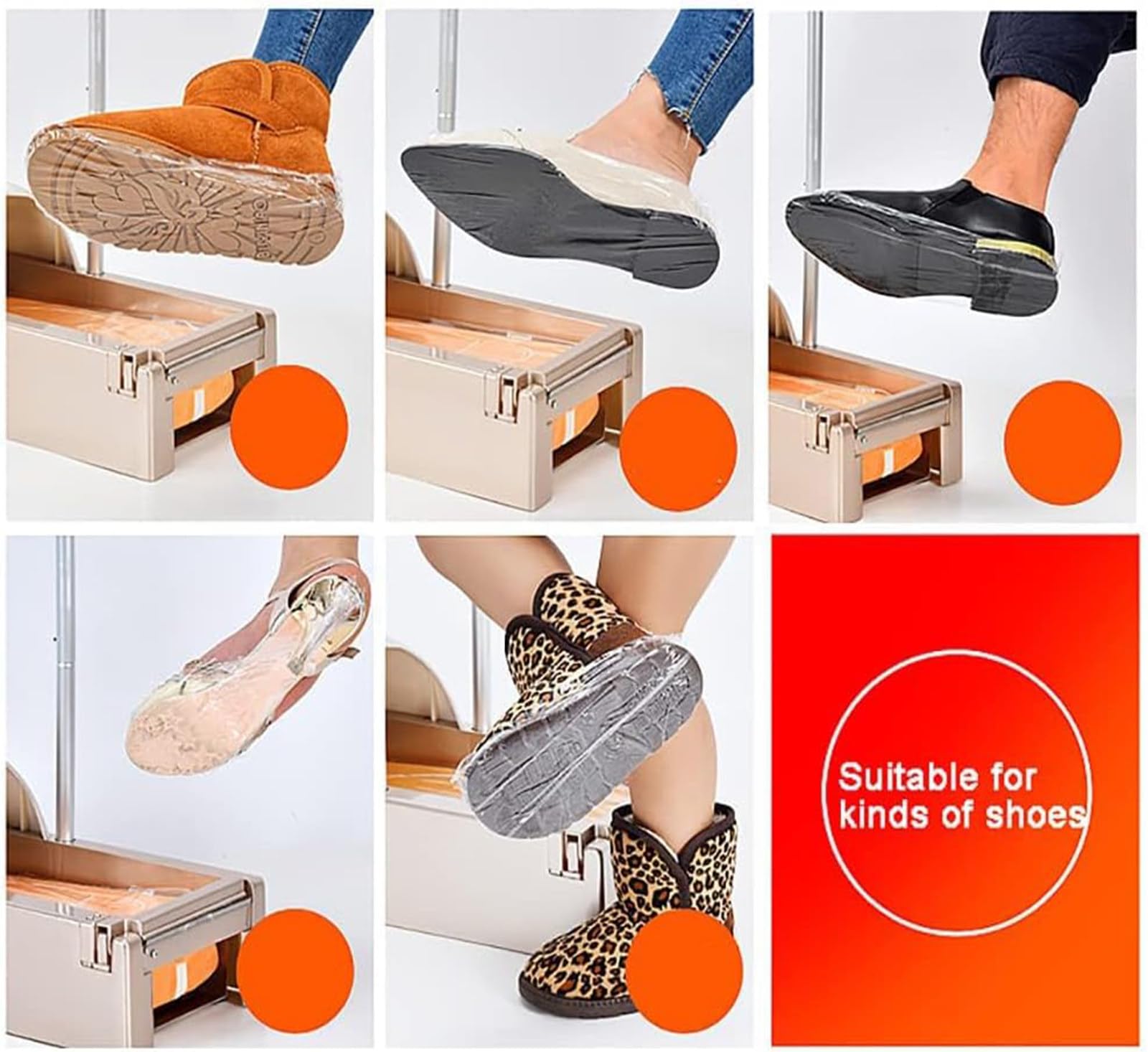 Schuhüberzugspendermaschine, mit Einweg-Kunststoffabdeckungen – tragbare Überschuhe für Reinraum, wasserdicht und staubdicht