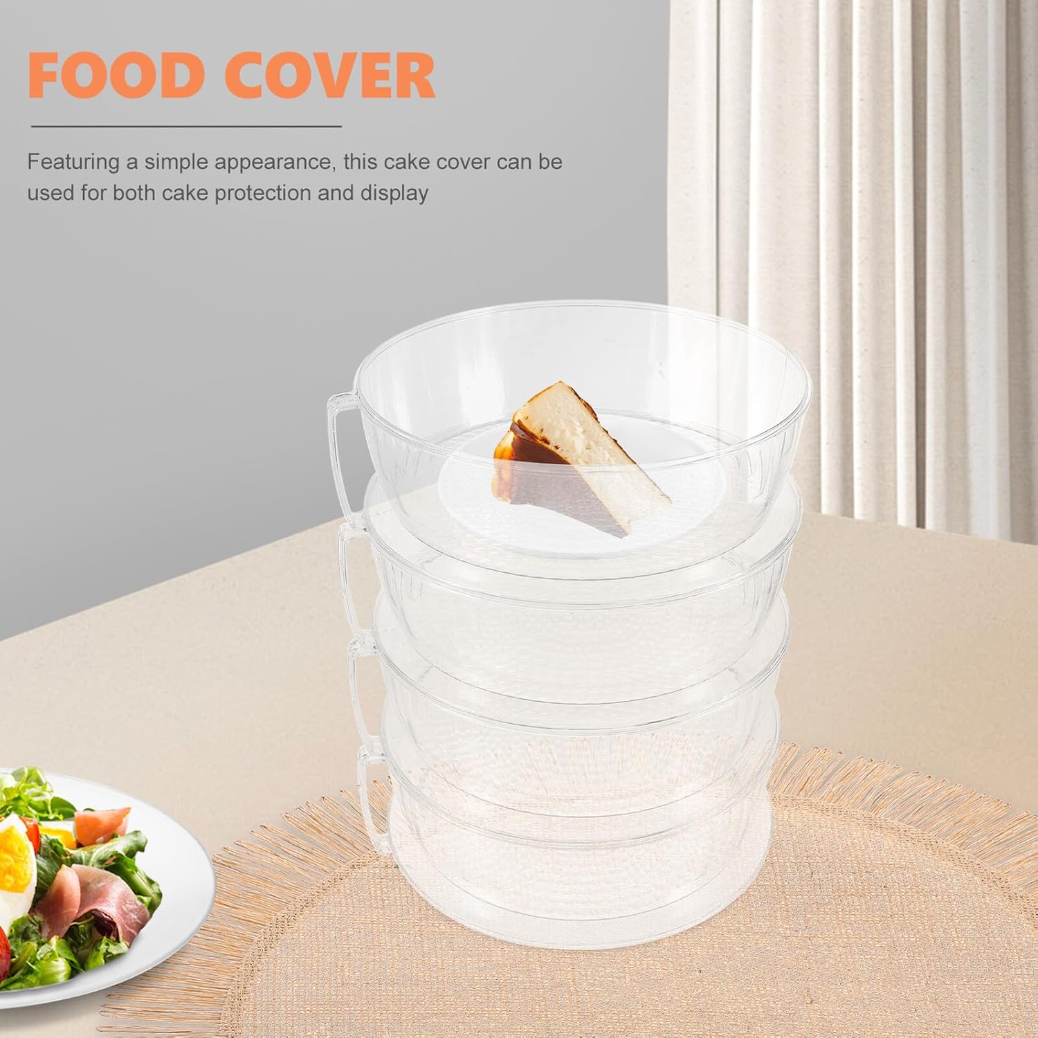 Insulating Food Cover Stackable Four-layer Protective Lid Thickened Dustproof Food Dish Cover for Kitchen and Dining Table Use