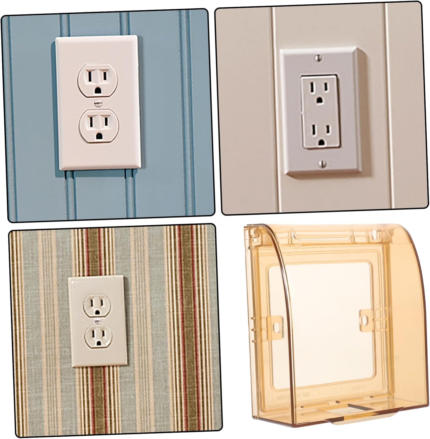 Hemoton 10pcs Babyproof Outlet Cover Boy Girl Safety Switch Plate Wall Socket Guard Electrical Outlet Covers Plug Protectors