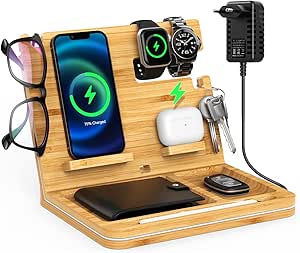 Station D'accueil Pour Téléphone, Bois, Cadeau Pour Hommes, Mari, Petit Ami