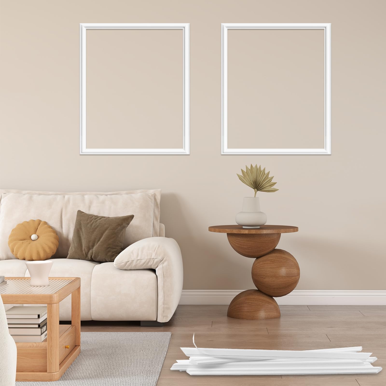 Kit de moulure murale 40 x 50 cm et cadre de miroir en stuc pour décoration d'intérieur