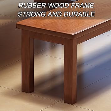 Farmhouse Wooden Dining Bench 70.8in Entryway Seat for Living Room & Kitchen Rustic End of Bed Stool Stylish Walnut Bench for Hallway & Bedroom