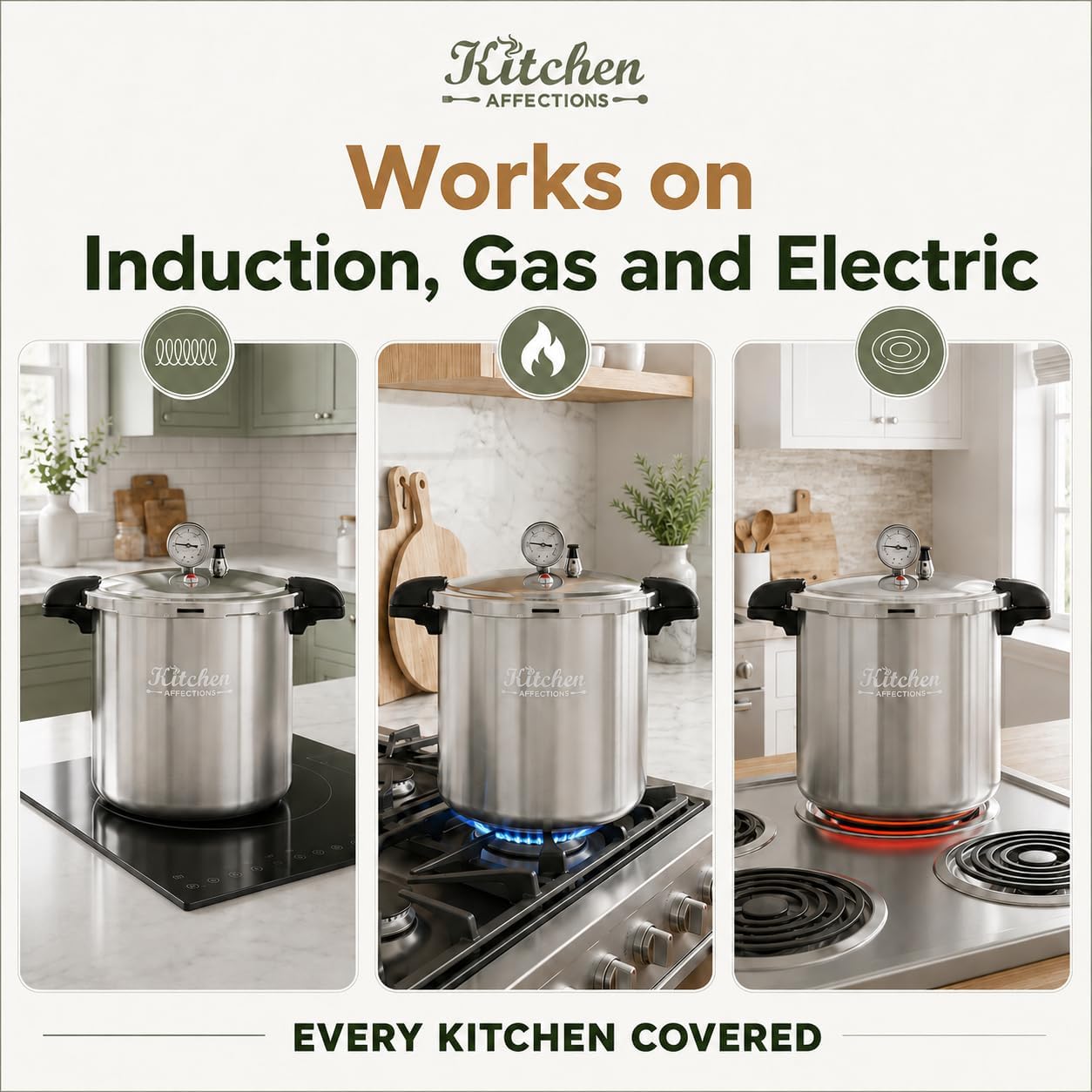 24 Quart Pressure Canner Kit with Gauge, 10 & 15 PSI Weights, 2 Racks & 6 Canning Tools, Aluminum Canner for Induction, Gas & Electric Stoves