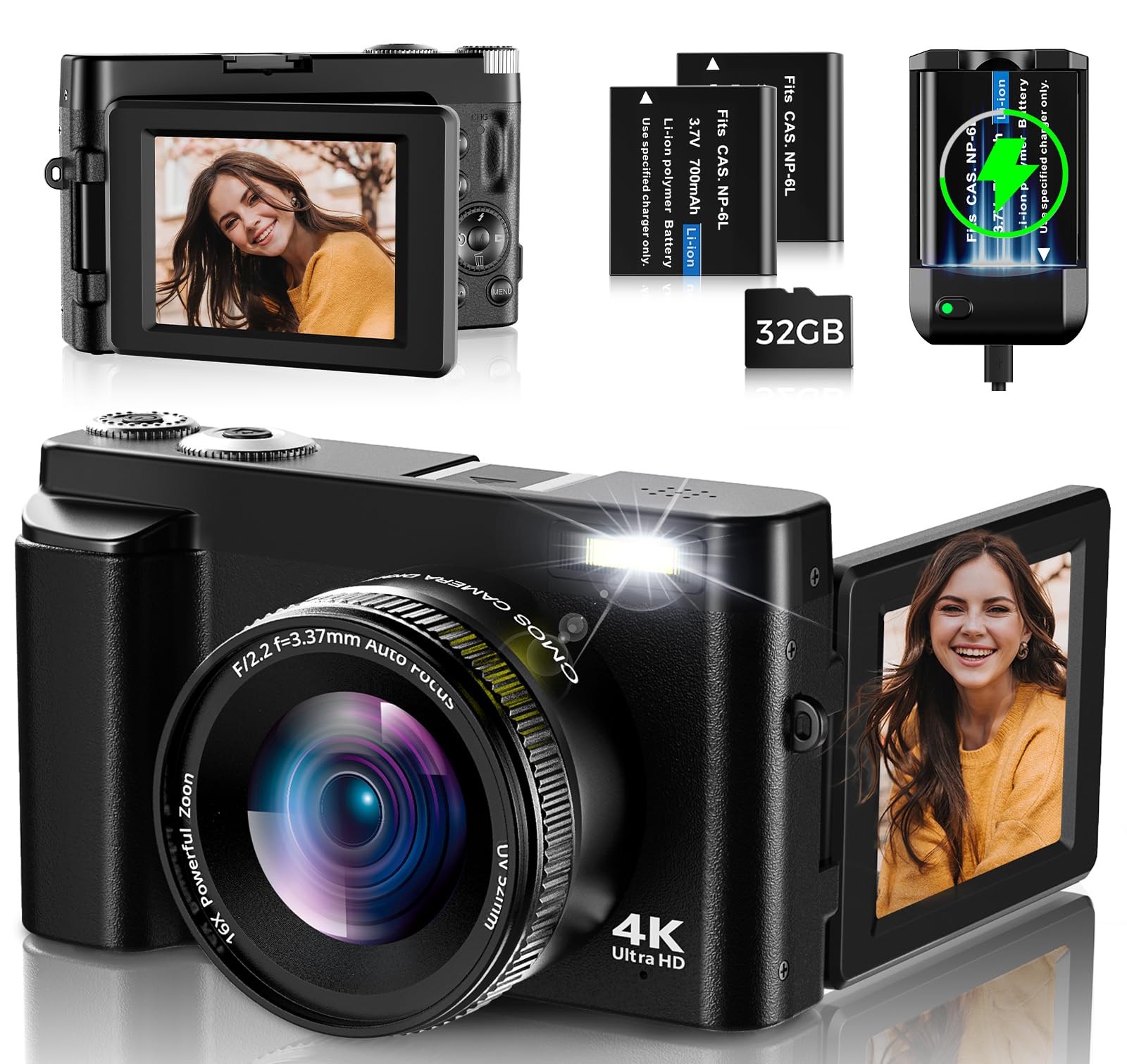 デジタルカメラ Camera autofocus Amazon Canada: 4K Digital Camera for Photography Autofocus, 48MP