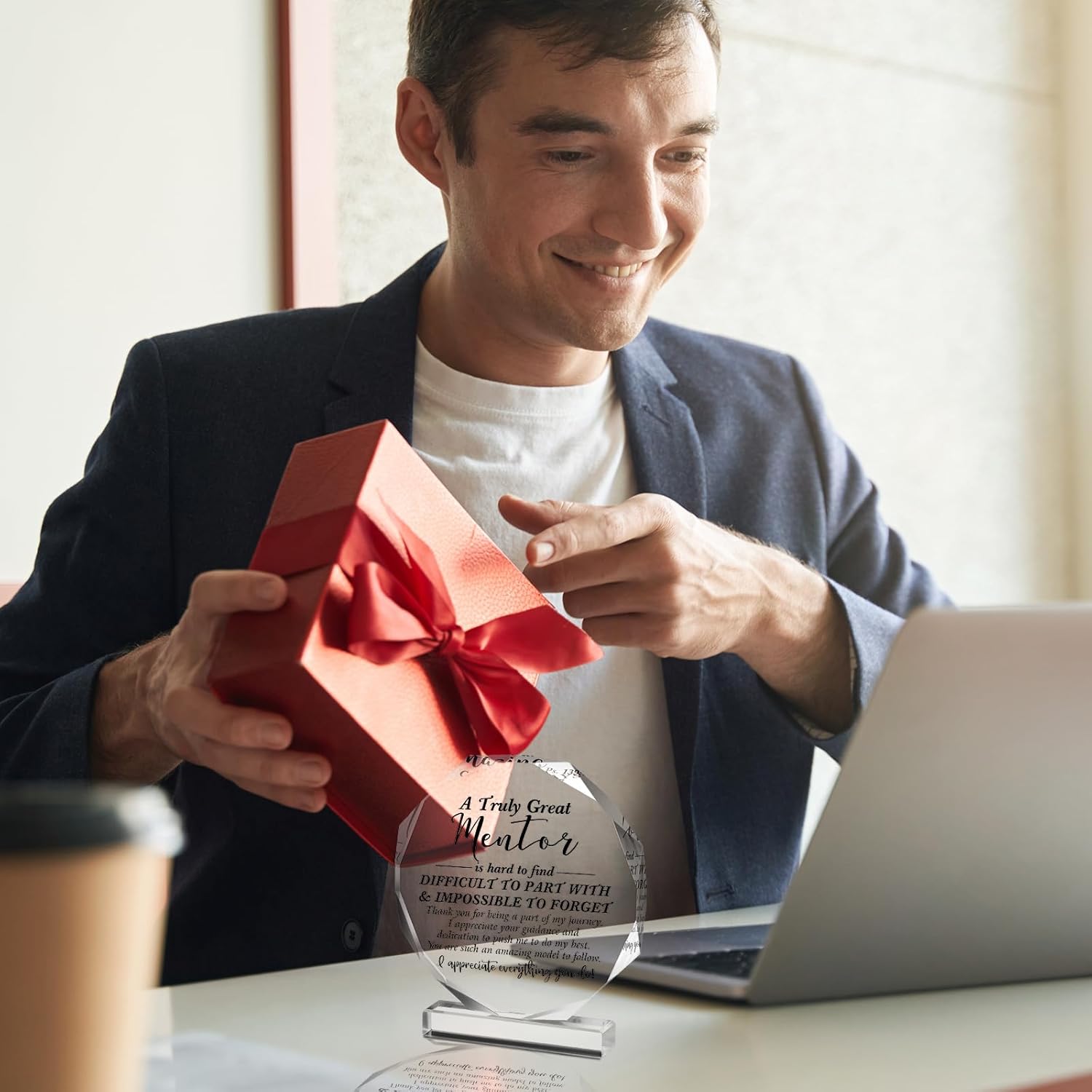 Panelee Thank You Gifts for Women Men Acrylic Appreciation Inspirational Gift Office Coworker Farewell Acrylic Sign Table Decor for Home(Mentor) - Image 7