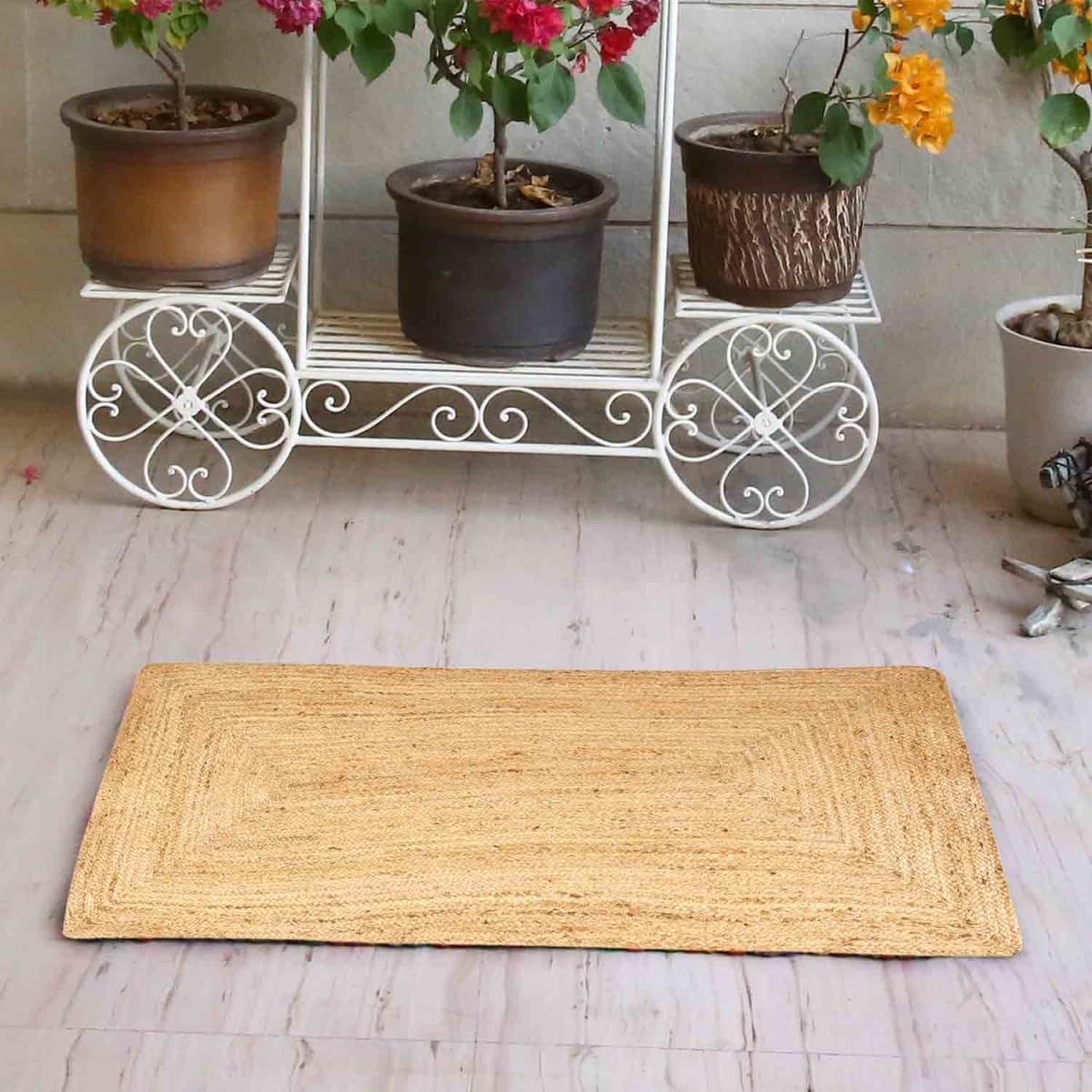 Casa Moro Jute Teppich Esha 90 x 150 cm Rechteckig | Natur Beige Läufer im Boho-Style | Handgeflochten aus Naturfaser | Wohn-Deko | MA6008