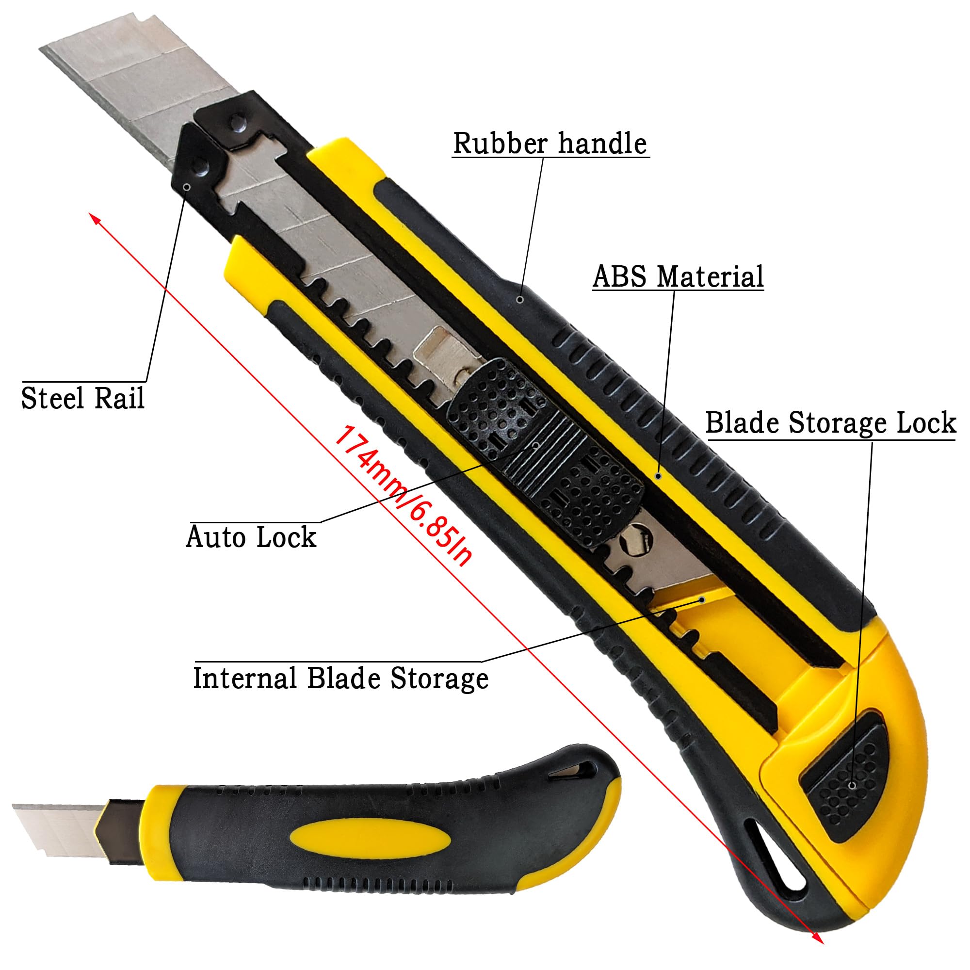 FeiLyKi 4-Pack 18mm box cutter retractable Construction knife