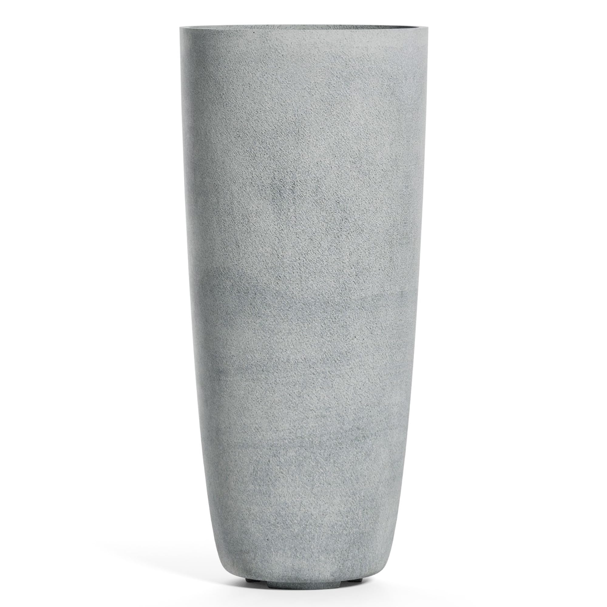 Lofto Tall Planter – Concrete Stone Finish – Fiberglass Indoor/Outdoor and Weather-Resistant Large Planter (19.7" D x 43.7" H Exterior, 18.5" D x 43.3" H Interior) Concrete Stone 19.7"D x 43.7"H