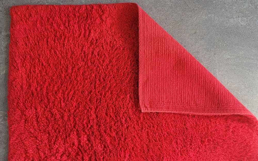 Spirella 10.15590 Badteppich 60 x 90 cm, True Red, 100% Bio-Baumwolle