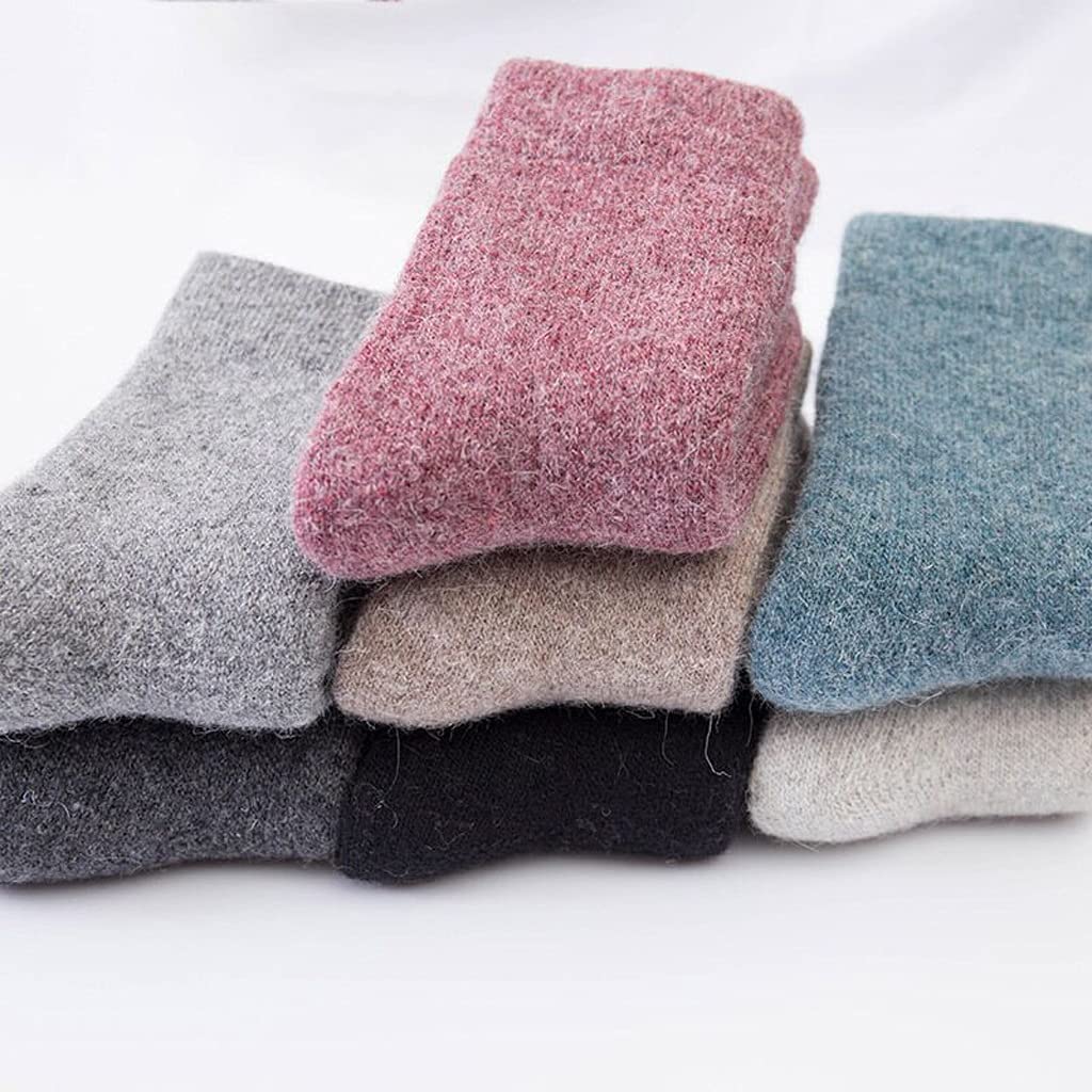 7 pairs Winter Ciepła wełniana Skarpety Skarpety Super Grubsze Solid Skarpety (Kolor: rozmiar: Darmowy rozmiar) (Color : A, Size : One Size)