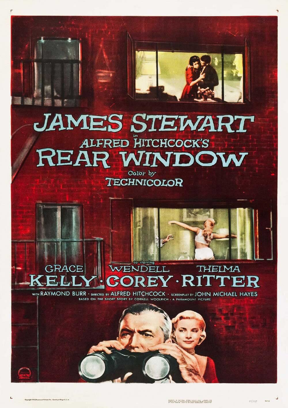 Alfred Hitchcock Rear Window James Stewart Poster/Print/Picture Satin Photo Paper - A3-297mm x 420mm