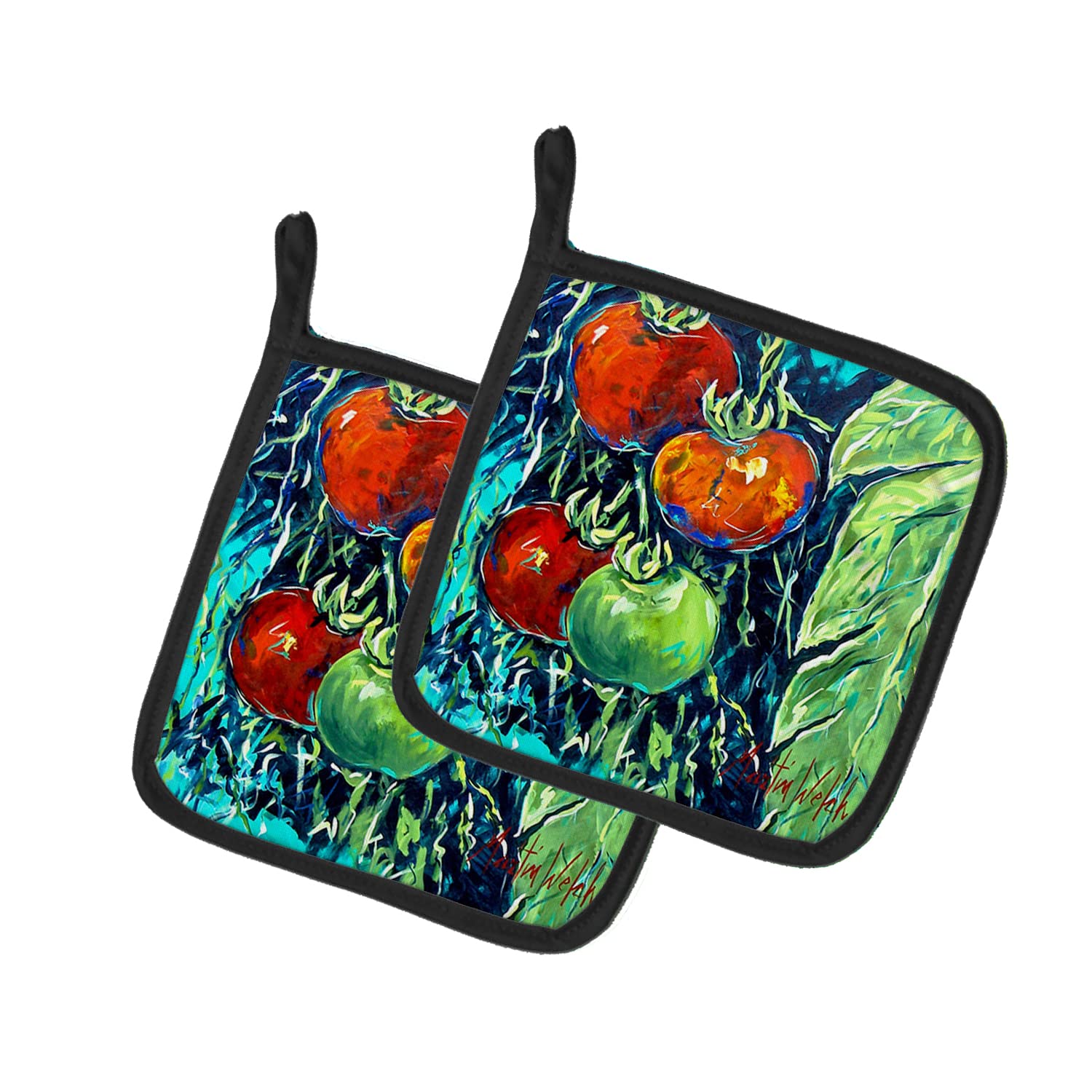 Caroline's Treasures MW1359PTHD Tomato Pair of Pot Holders Topflappen, Textil, Mehrfarbig, 7.5HX7.5W