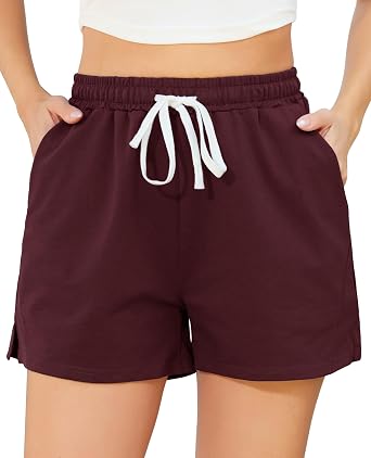 Vlazom Womens Casual Shorts High Waisted Elastic Comfy Sweat Athletic Bottoms for Summer Spring Beach Vacation S-XXL