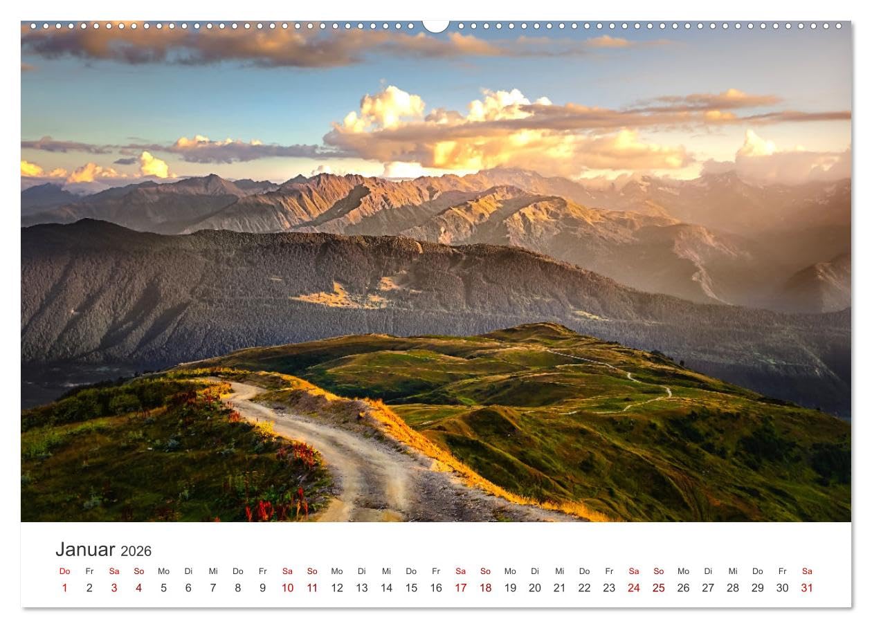Georgien - Einmalige Landschaften (hochwertiger Premium Wandkalender 2026 DIN A2 quer), Kunstdruck in Hochglanz: Kaukasus und Schwarzmeer. (CALVENDO Orte)