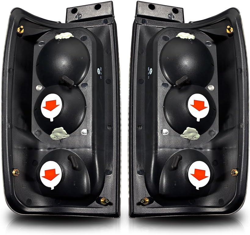 Winjet WJ20-0018-04 Atlezza Style Tail Lights for 1997-2002 Ford Expedition - Black/Clear