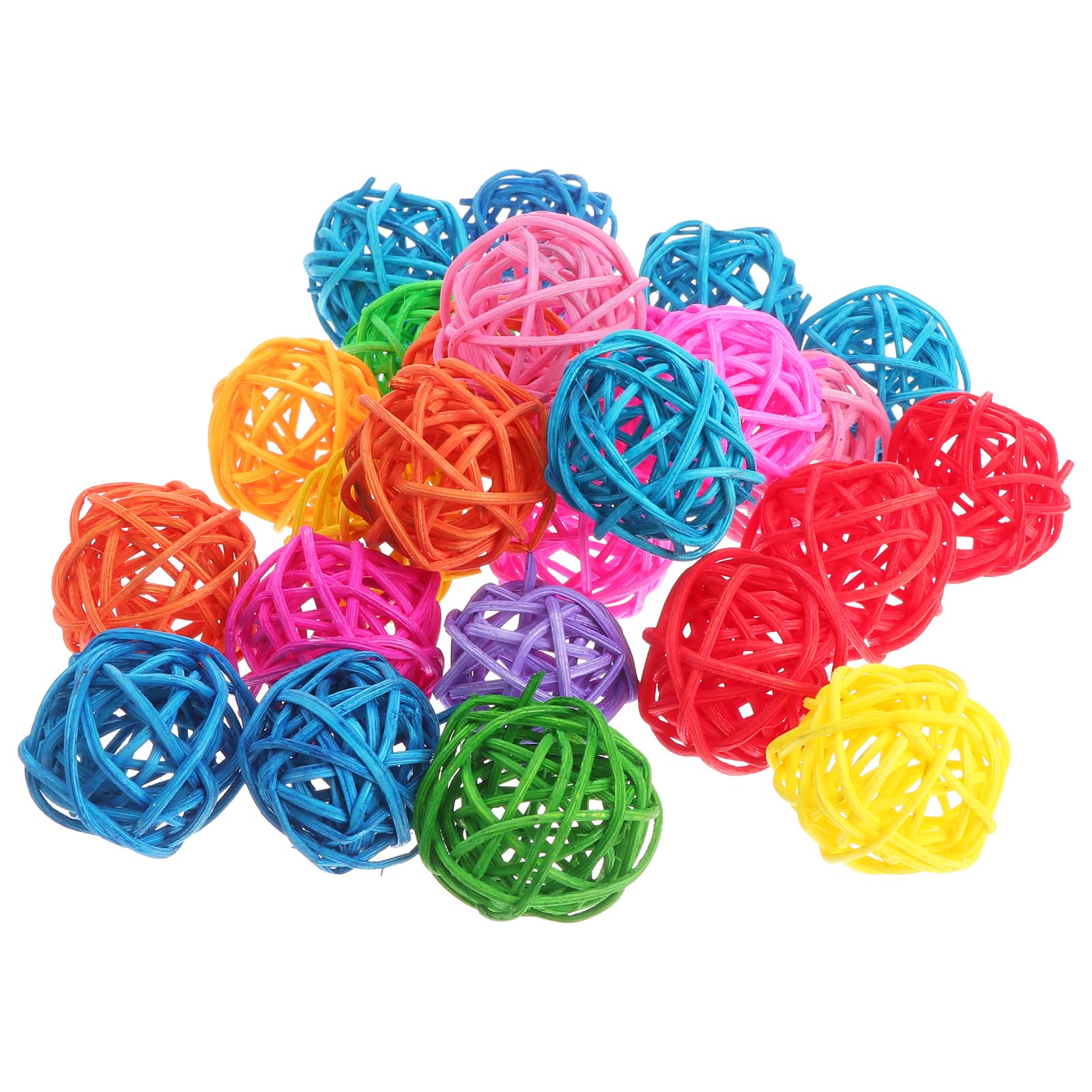 – Balacoo 50pcs 3cm Bird Toy Rattan Balls Parrot Wicker Balls Colorful Chewing Toys Pet Cage Bite Toys for Lovebird Parakeet Finch Macaw African Grey Cockatoo Random Color