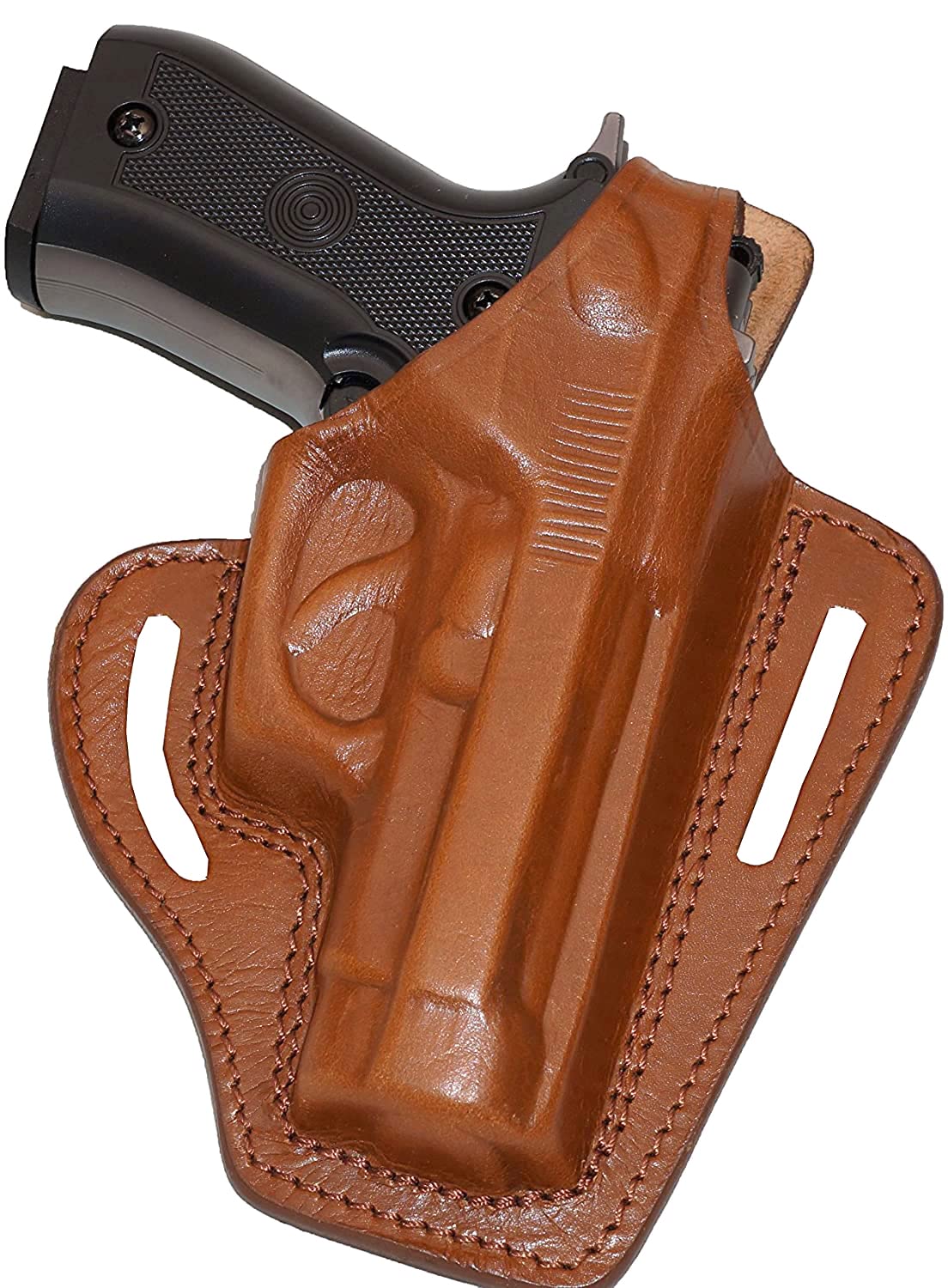 Koltster Beretta 84F Holster, 2 Slot Pancake OWB Leather Gun Holster Thumb Break RH Handmade (ALIS301)