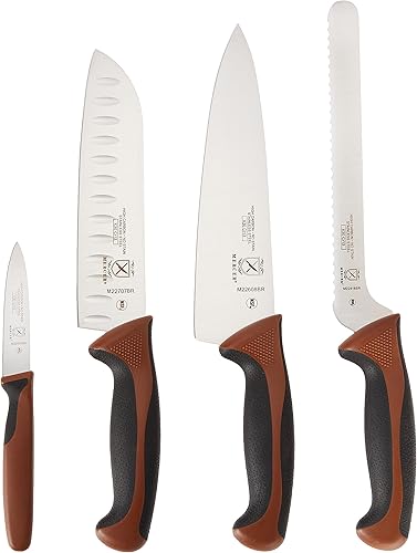 Miniatura 41 de Mercer Culinary Millennia Colors - Juego de 5 tableros magnéticos con asas moradas, madera de caucho, 5 x 15 x 15 pulgadas