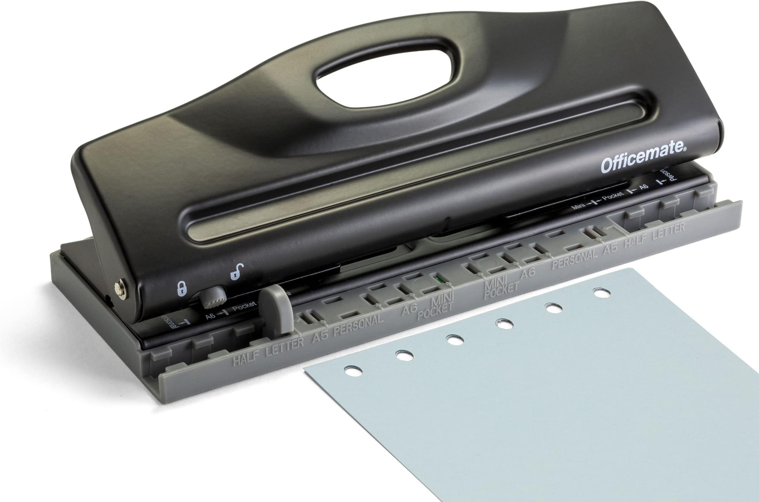 Officemate Adjustable 6Hole Punch for Planners and Binders, 8 Sheet
