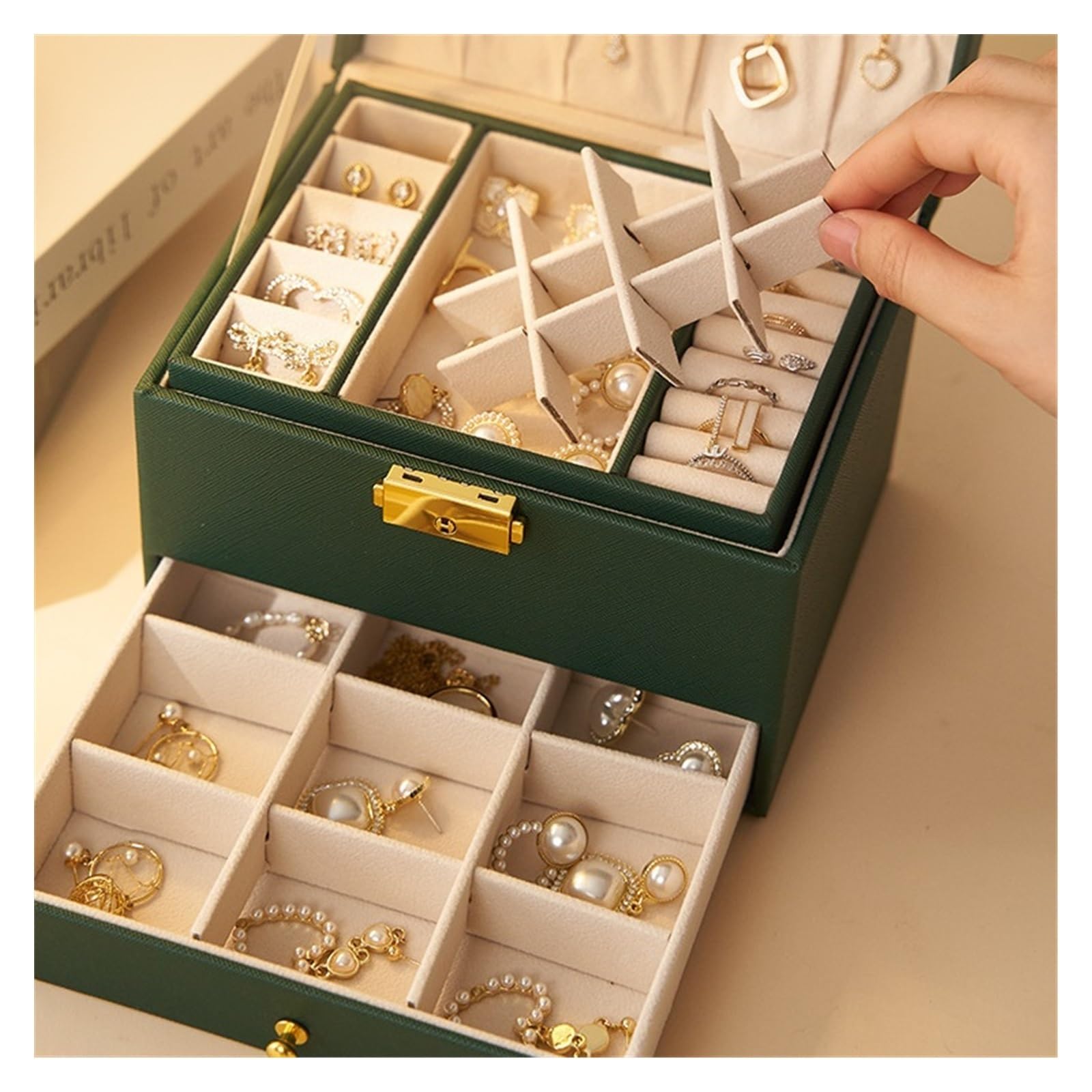 Jewelry Box Organizer Hand Jewelry Storage Box Large Capacity Jewelry Earrings Jewelry Box Creative Wedding Supplies Jewelry Organizer Small (A S) (B S)