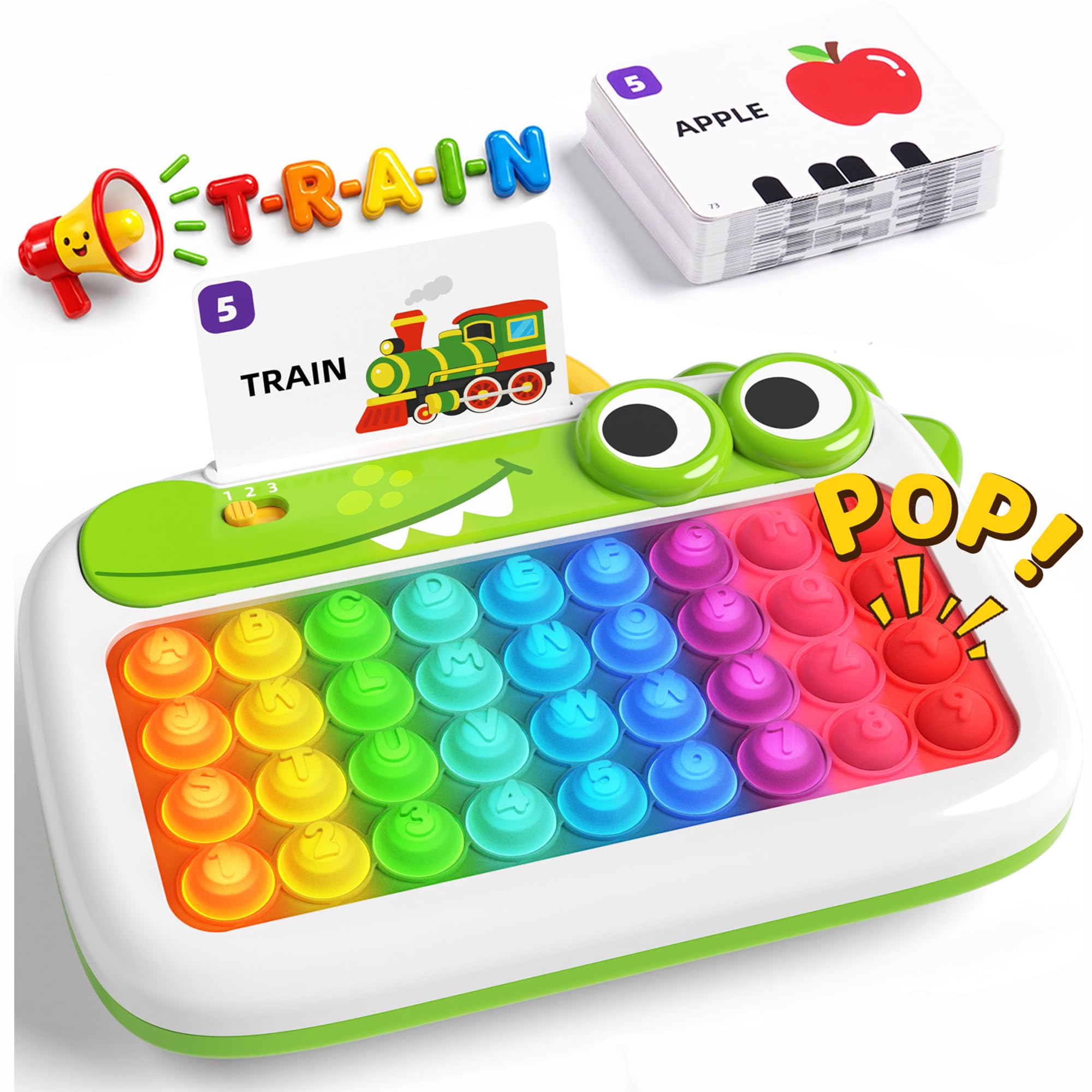 Pop Educational Game Toy, Sensory Talking Flashcards Children, English