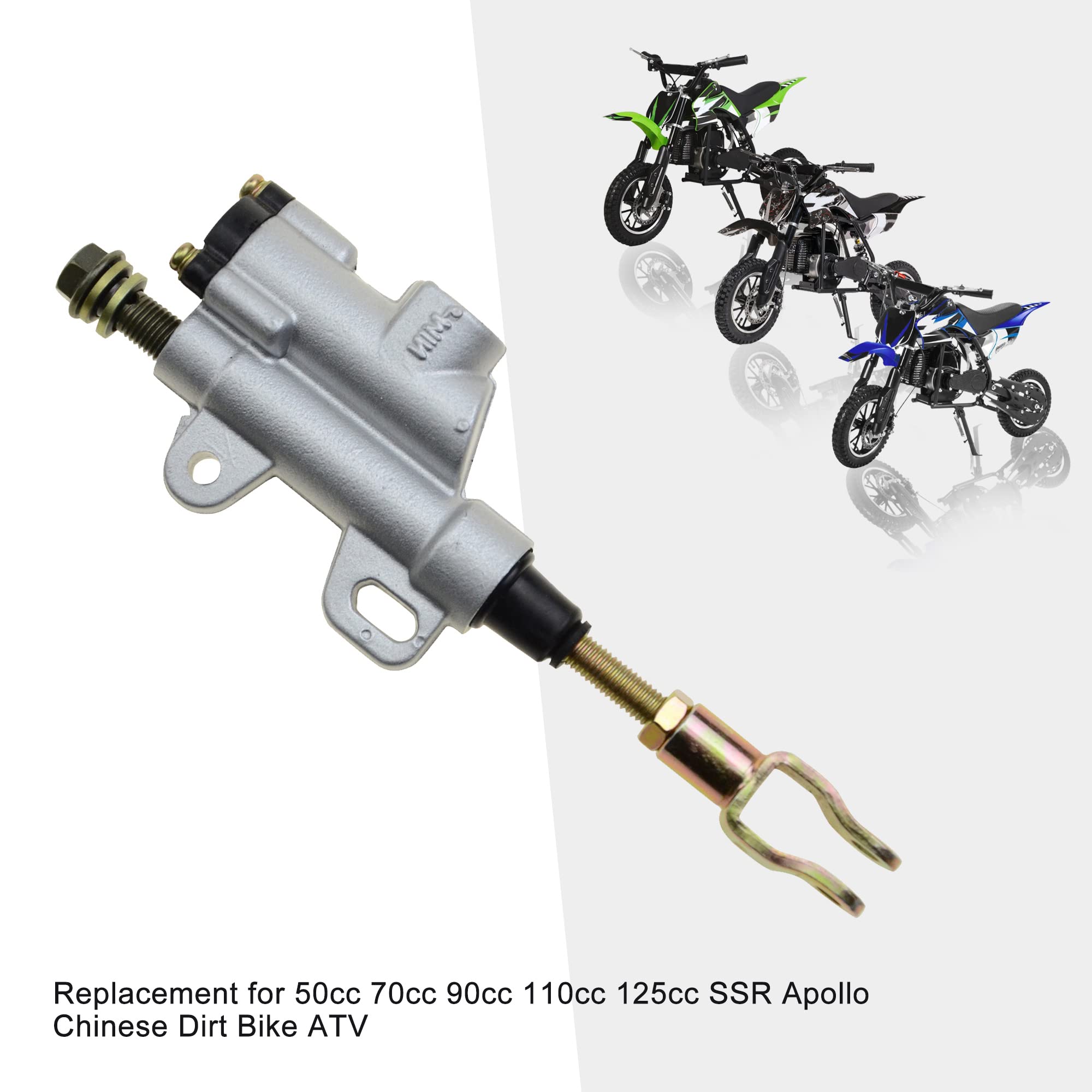 Pompa Freno Moto GOOFIT Pompa Freno Posteriore Per Moto E ATV - Ricambio Idraulico Universale, Nero, Alta Compatibilità Goofit Ricambio Idraulico