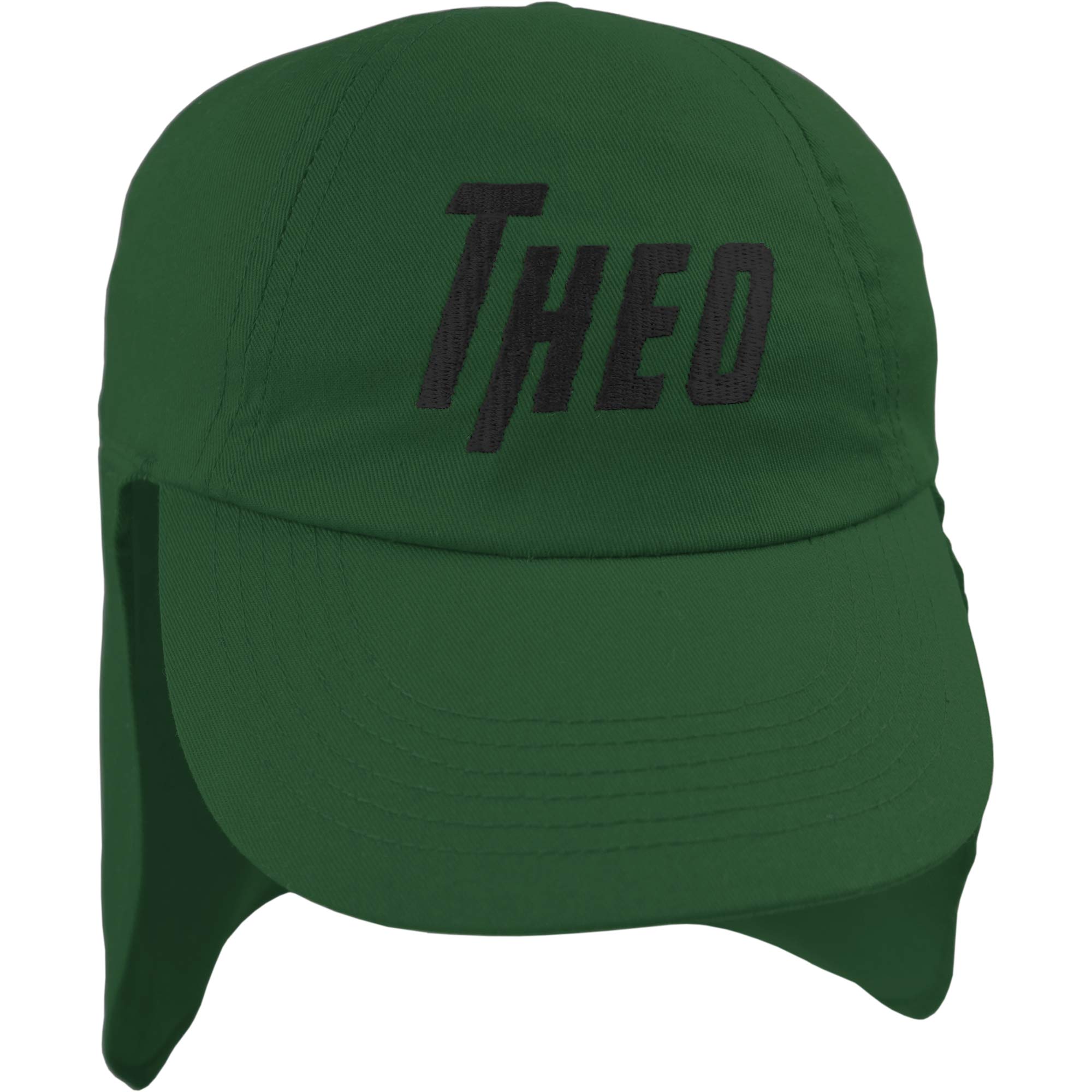 TeddyTs Personalised Junior Superhero Legionnaires Sun Hat (Green and Black)
