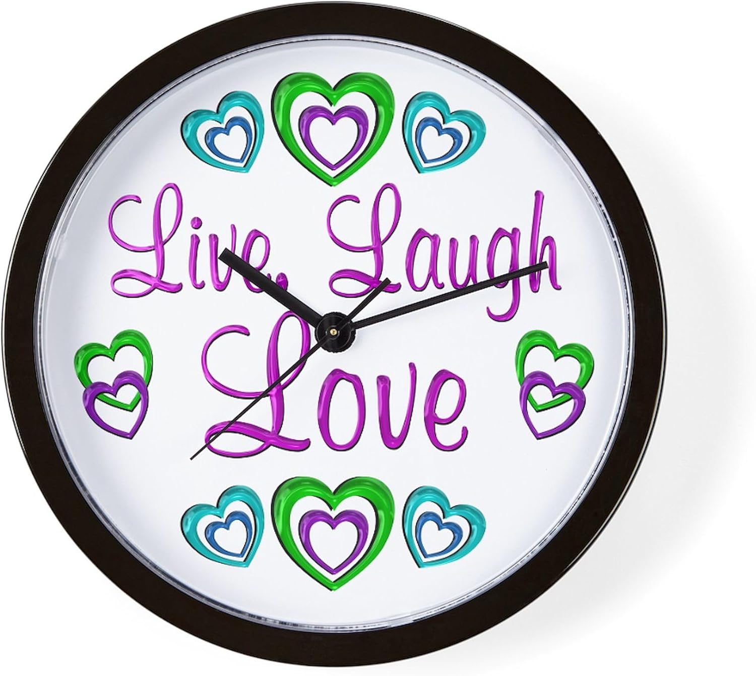 CafePress Live Laugh Love 10" Wall Clock for Livingroom, Kitchen, or Office