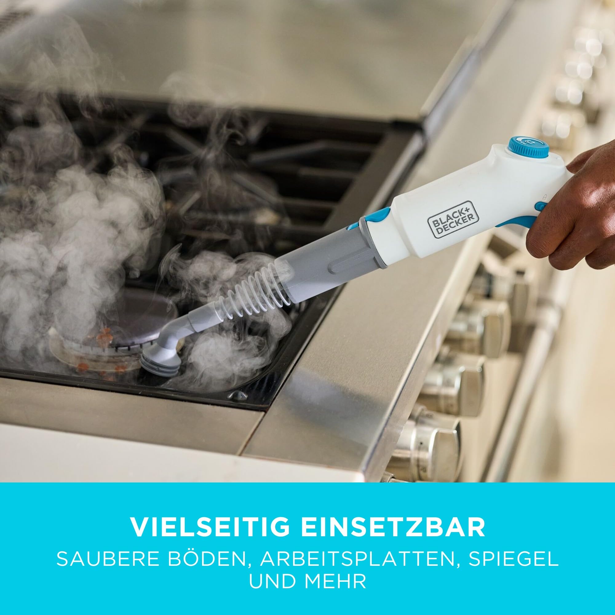 BLACK+DECKER 2300W Druck-Dampfreiniger Steam Ultra (mit 4 Bar Dampfdruck, beseitigt 99Prozent aller Haushaltkeime, abnehmbarer Tank und geringe Aufheizphase, inklusiv 14-tlg; zubehör) BHSMP2314