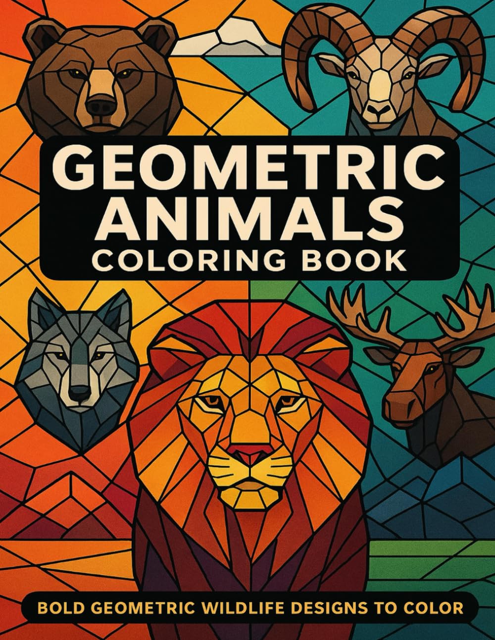 Geometric Animals Coloring Book