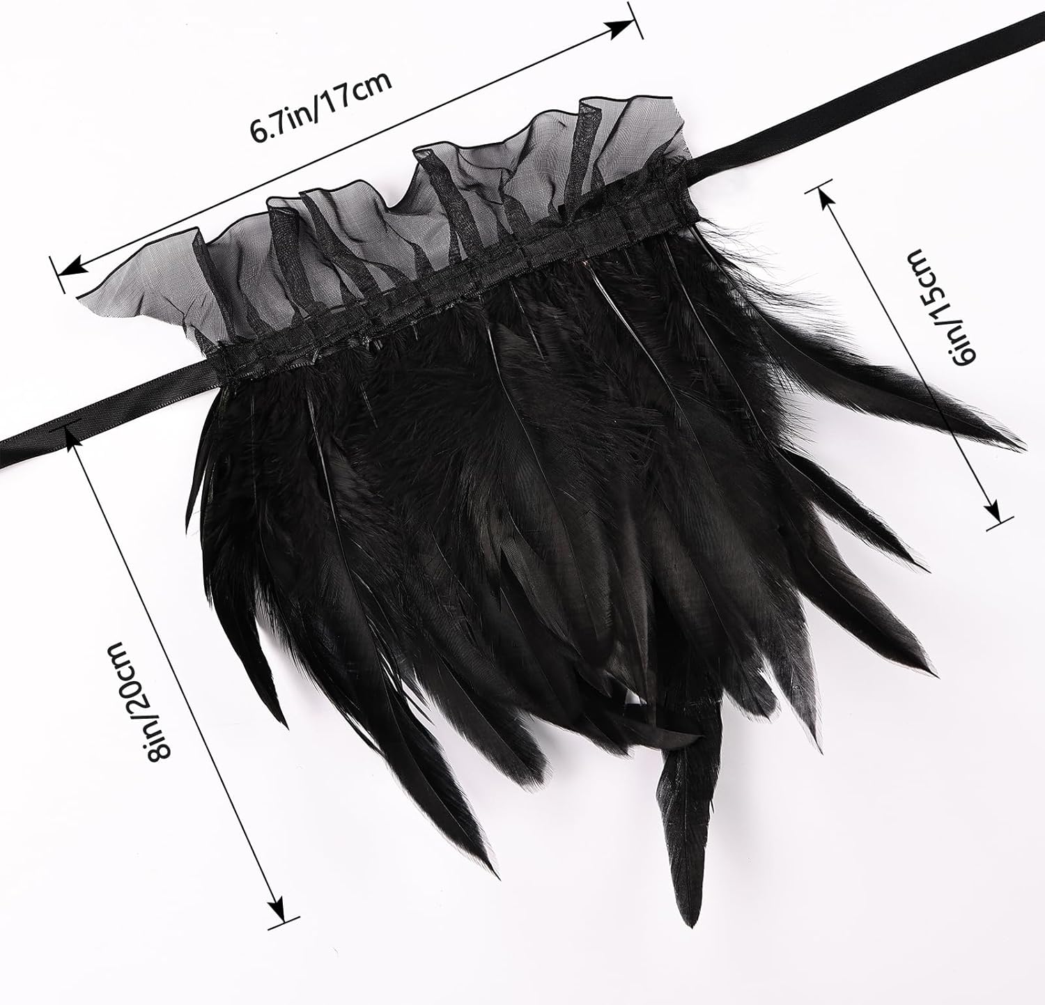 THARAHT Feather Shawl for Women Shrug Collar Angel Demon Accessories Cape Halloween Carnival Party - Image 2