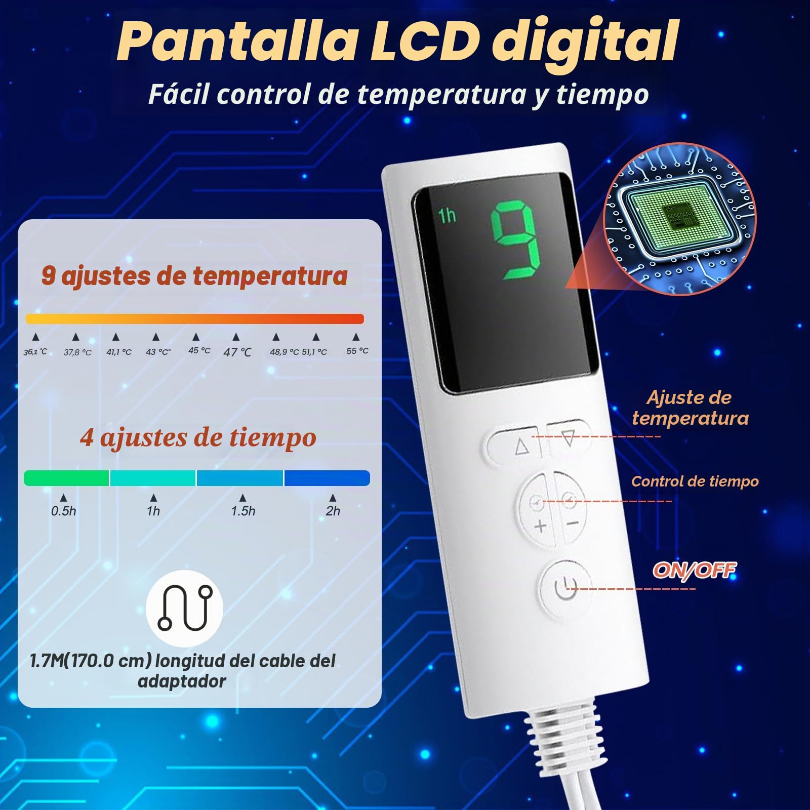 Calientapiés, Manta calefactora para los pies, Calentador de Pies Eléctrico Calefactor con Desconexión automática, Protección contra el sobrecalentamiento, Lavable, 40 x 40cm